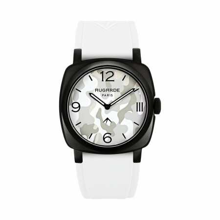 Montre Augarde CAMO Monceau bracelet large en silicone blanc