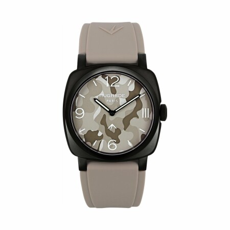 Montre Augarde CAMO Monceau bracelet large en silicone taupe