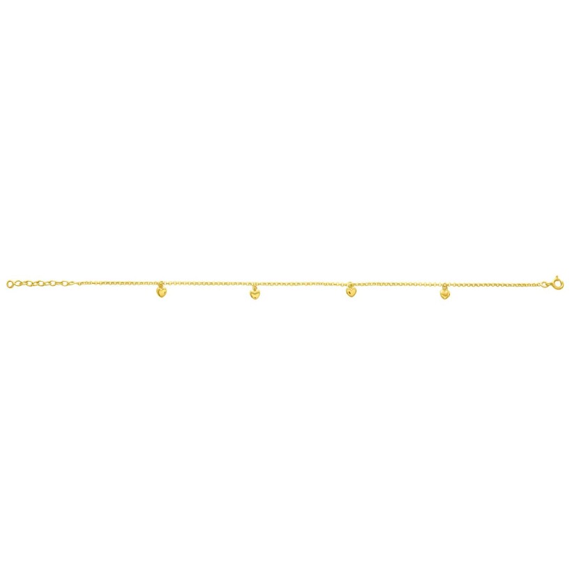 Chaîne de cheville en or jaune, 25cm