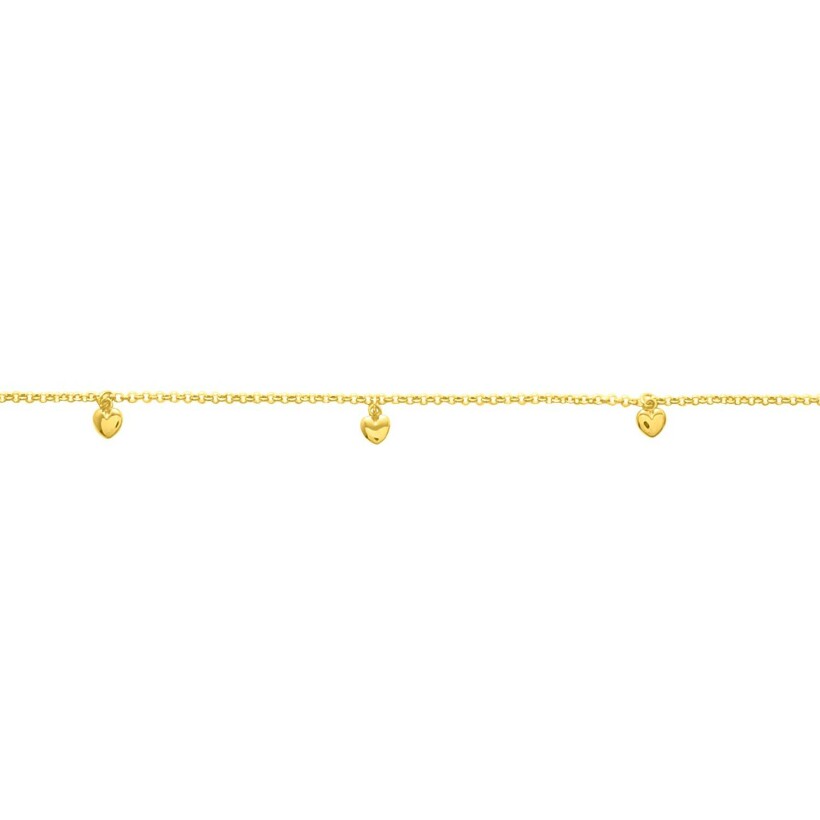 Chaîne de cheville en or jaune, 25cm