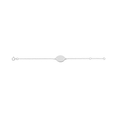 Gourmette Bébé en or blanc, taille 14cm