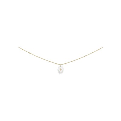Collier croix en or jaune, 45cm