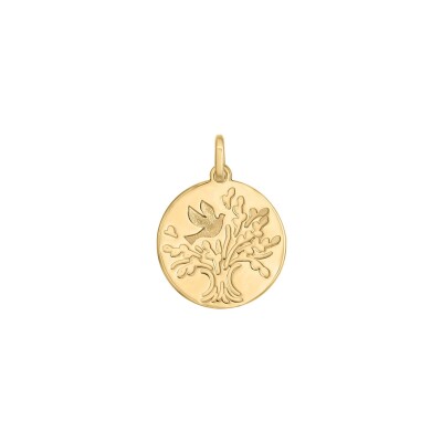 Médaille arbre de vie Colombe en or jaune