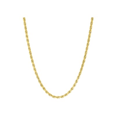 Chaîne corde droite en or jaune, 40cm
