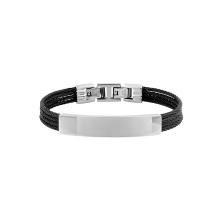 Bracelet Cargo rigide bicolore en acier