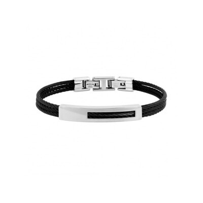 Bracelet Cargo rigide bicolore en acier