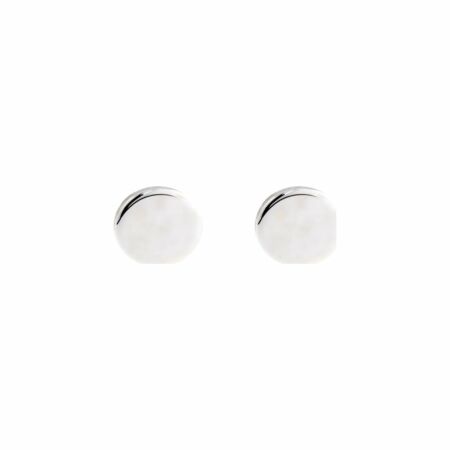 Boucles d'oreilles pastille tout or en or blanc