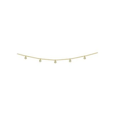 Collier en or jaune et oxyde de zirconium, 45cm