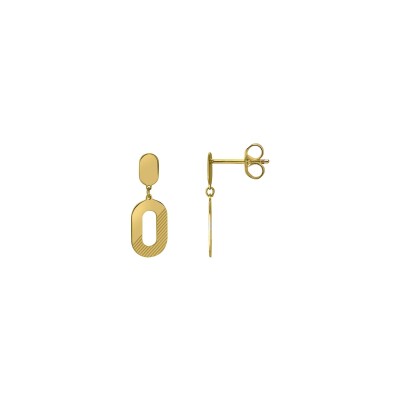 Boucles d'oreilles finition lapidée en or jaune
