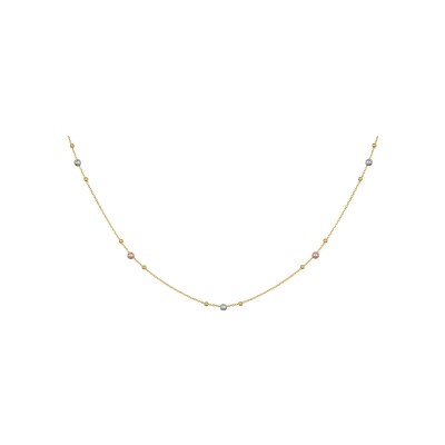 Collier en or jaune, or blanc et or rose, 45cm