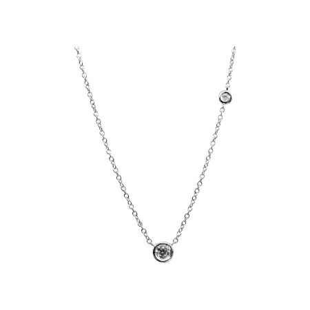 Collier Isabelle Barrier en or blanc et diamants  de 0.18ct 