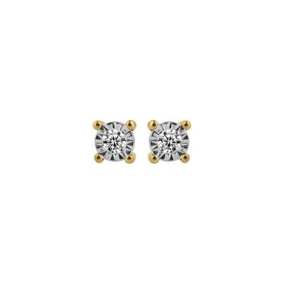 Boucles d'oreilles en or jaune et diamant