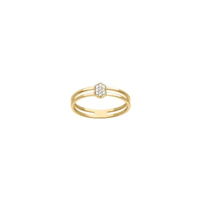 Bague en or jaune et diamants