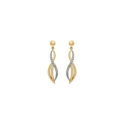 Boucles d'oreilles en or jaune et diamant