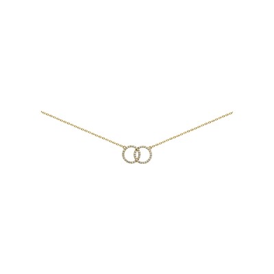 Collier en or jaune et oxyde de zirconium, 42cm