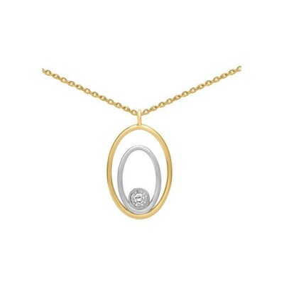 Collier en or jaune et diamant, 42cm
