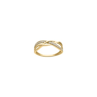 Bague en or jaune et oxyde de zirconium