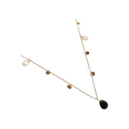 Collier Isabelle Barrier en or rose et onyx