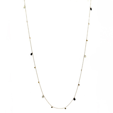 Collier Isabelle Barrier en or rose, onyx et Labradorite de 3.4ct 