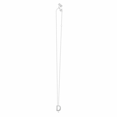 Collier Vanrycke Abécédaire lettre D en or blanc et 1 diamant