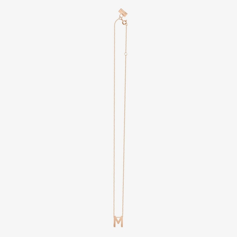 Collier Vanrycke Abécédaire lettre M en or rose