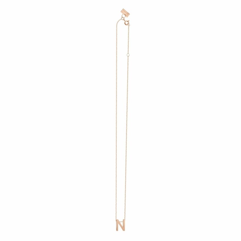 Collier Vanrycke Abécédaire lettre N en or rose