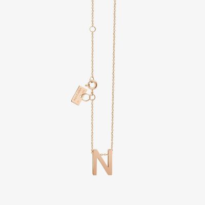 Collier Vanrycke Abécédaire lettre N en or rose