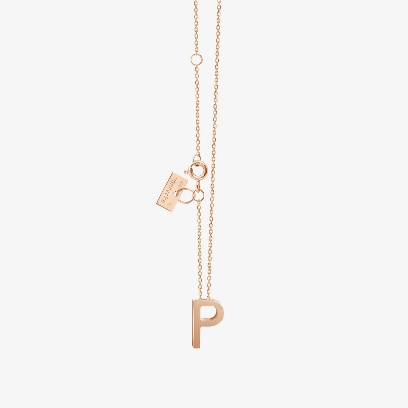 Collier Vanrycke Abécédaire lettre P en or rose