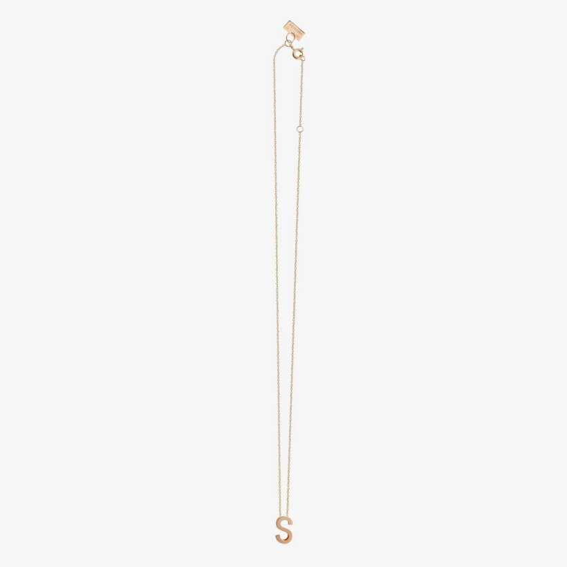 Collier Vanrycke Abécédaire lettre S en or rose