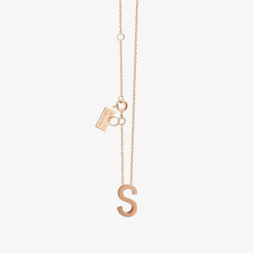 Collier Vanrycke Abécédaire lettre S en or rose