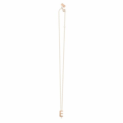 Collier Vanrycke Abécédaire lettre E en or rose et 1 diamant