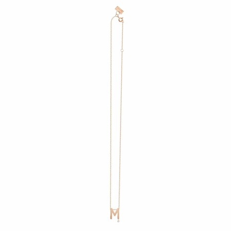 Collier Vanrycke Abécédaire lettre M en or rose et 1 diamant