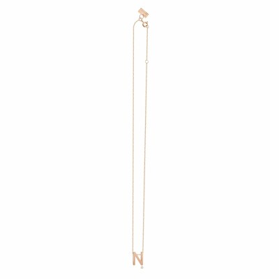 Collier Vanrycke Abécédaire lettre N en or rose et 1 diamant