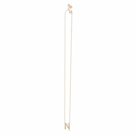 Collier Vanrycke Abécédaire lettre N en or rose et 1 diamant