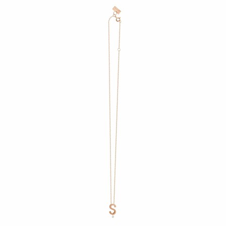 Collier Vanrycke Abécédaire lettre S en or rose et 1 diamant