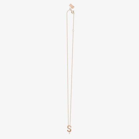 Collier Vanrycke Abécédaire lettre S en or rose et 1 diamant