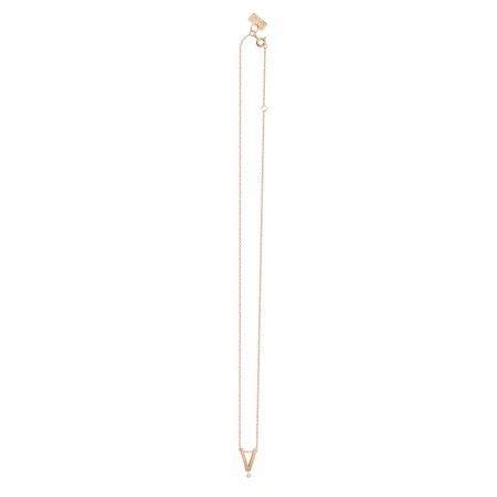 Collier Vanrycke Abécédaire lettre V en or rose et 1 diamant