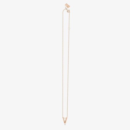 Collier Vanrycke Abécédaire lettre V en or rose et 1 diamant