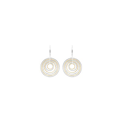 Boucles d'oreilles Orus Bijoux Spiral en argent doré et argent rhodié