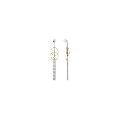 Boucles d'oreilles Orus Bijoux Spiral en argent doré et argent rhodié