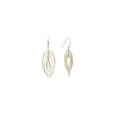 Boucles d'oreilles Orus Bijoux Spiral en argent doré et argent rhodié