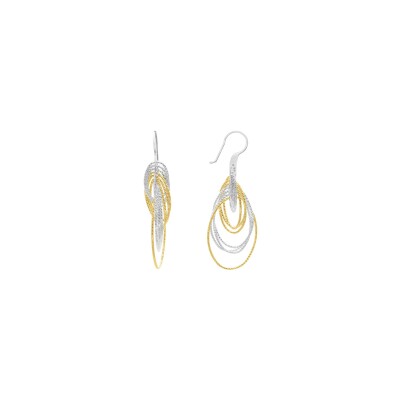 Boucles d'oreilles Orus Bijoux Spiral en argent doré et argent rhodié