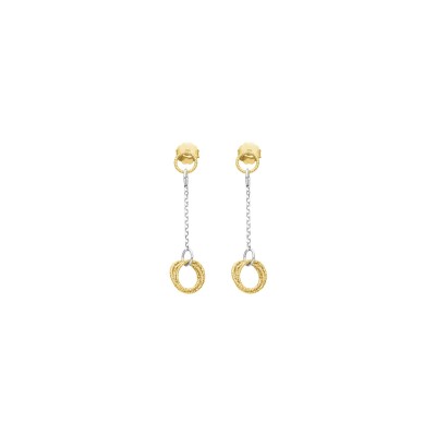 Boucles d'oreilles Orus Bijoux Spiral en argent doré et argent rhodié