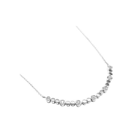 Collier Isabelle Barrier en or blanc et diamants de 0.12ct