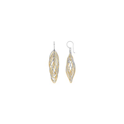 Boucles d'oreilles Orus Bijoux Spiral en argent doré et argent rhodié