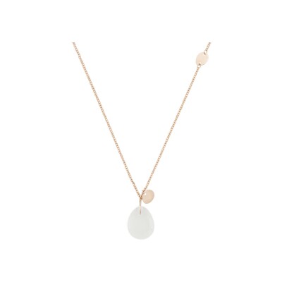 Collier Luna B en or rose et topaze incolore