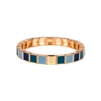 Bracelet Simone à Bordeaux Carré Les Toits De Paris en métal doré émaillé serti