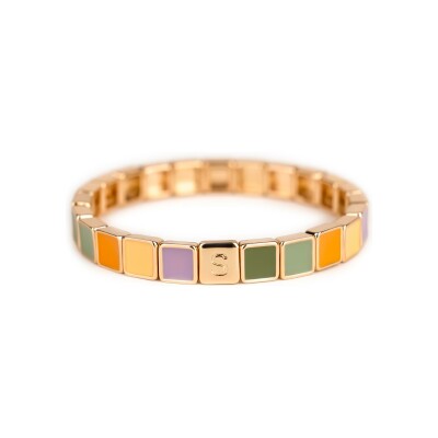 Bracelet Simone à Bordeaux Carré Marché aux Fleurs en métal doré émaillé serti