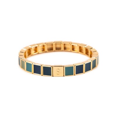 Bracelet Simone à Bordeaux Carré Serti Frisson en métal doré émaillé serti