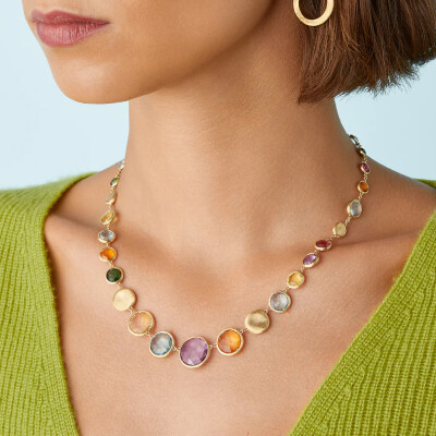 Collier Marco Bicego Jaipur Colour en or jaune et pierres fines multicolores